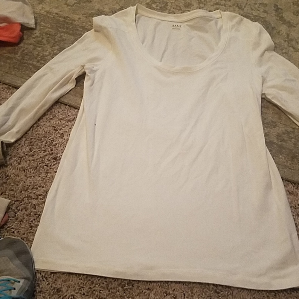Long sleeve white cotton shirt, large